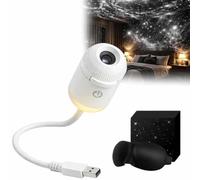 2-in-1 Starry Night Light Projector,USB Galaxy Projector with 12 Sliding Projection Films,Planetarium Star Projectors Lamp,360° HD Image LED Space Star,Adjustable,for Bedroom Ceiling Decor(6 Pcs)