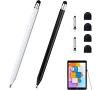 2-in-1 Stylus Pen for Tablet Touch Screens, Compatible with iPad Android Samsung, No Battery or Charge, Magnetic for Writing, Drawing and Accurate Navigation (Black and White)