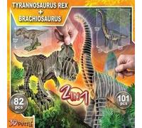 2 In 1 T-Rex + Brachiosaurus 3D Creature Puzzle G