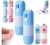 2-in-1 Thermal Paper Privacy Wipe Box Cutter,Water-Based Thermal Paper Eraser Pen,Thermal Label Correction Marker with Mini Box Cutter,One Smear Printed Text Covering for Labels & Receipts (Blue*2)