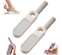 2 in 1 Toe Cleaning Brush & Foot File Callus Remover for Feet in Shower, Silicone Gap Brush Betwee, Applicable to All People (White*2)