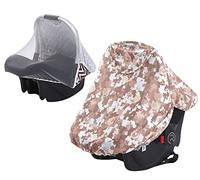 2 in 1 Universalle Dais pour siège-auto Capote Bébé Moustiquaire Cosy Bébé Hoody auvent de protection solaire pour porte-bébés| Bloque 99% des UV | compatible avec Maxi Cosi, Joie, Cybex, etc