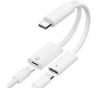 2 in 1 USB C Adapter L-ightning and Charger,USB Type C to L-ightning Chip DAC with PD 27W Fast Charging,Headphone Adapter for i-Phone 13/12/11/XS/XS Max/XR for All iOS Systems