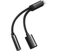 2 In 1 Usb C To Jack Adapter Charging Type C To 3.5mm Headphone Quick Charge Pd 60w Aux Audio For Iphone 16/15 Pro Max,Galaxy,Huawei,Google,Xiaomi,Etc (Black)