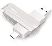 2 in 1 USB Flash Drive 64GB,Type C Pendrive 64GB USB C Flash Drive 64GB Giga 2-in-1 OTG Pen 64GB for PC/Tablet/Laptop/Smartphone with Type C,Xiaomi/Huawei (Silver)