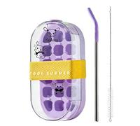 2 in 1 Water Bottle, Mold Dispenser Cup, Built In Ice Tray Press Release Cooling System, Reusable Drink Container, Straw Lid Portable Beverage Maker, Leak Resistant Flask for Gym Travel Use