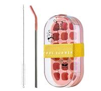 2 In 1 Water Bottle with Ice Tray - 24oz Reusable Bottle with Built-In Straw and Press to Release Ice Feature for Fast Cooling, Leakproof Portable Design for Home, Kitchen, Office, Travel, Camping