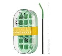 2 In 1 Water Bottle with Ice Tray - Reusable Bottle with Straw, Press to Release Ice Tray For Home, Kitchen, Office, Travel, Outdoor Camping, Hiking, Picnic, Cocktail Party, Gym Fitness