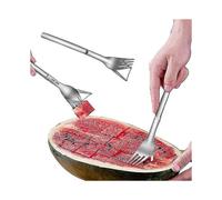 2 In 1 Watermelon Slicer And Knife Stainless Steel Fruit Cutting Fork Melon Chunk Cutting Tool