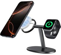 2 In 1 Wireless Charger Stand Compatible With Magsafe Charger And Apple Watch Charger, Compatible With Iphone 12 And Apple Watch Series - Silver (Without Charger)