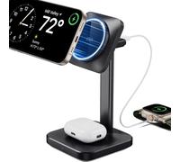 2 In 1 Wireless Charging Dock, [Certified] Apple Watch Charger And Magsafe Iphone Charger Stand, For Multiple Devices, Iphone 16/15/14/13/12, Airpods 4, Watch And Airpods, Black