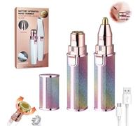 2-in-1 Women's Eyebrow and Facial Hair Removal Device, 2 In1 Rechargeable Electric Eyebrow Trimmer for Women, Rechargeable Lips Body Facial Razor, Facial Hair Trimmer Women(Pink)