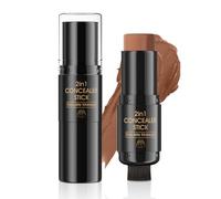 2 In1 Crème Bronzante Stick Avec Pinceau,Contour Stick Maquillage,Visage Eclaircit Crayon Ombres,pour Joues Yeux Lèvres Types de Peau Maquillage Visage,Longue Durée Imperméable Lisse (05 - Brun Chaud)