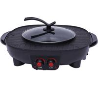 2 in1 Multifonction Hot Pot Barbecue Double séparation électrique Gril antiadhésif