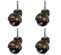 2 Inch Ball Caster Stem Caster Wheel with Sockets Vintage Antique Swivel Caster for Furniture Sofa Chair Cabinet 4 Pack Casters