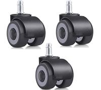 2 Inch Circlip Load-Bearing Casters,Double Wheels with 4 Bearings,Mute Furniture Office Chair Universal Wheel High Load Bearing 2/3/5Pcs Casters(Wheels X 3)