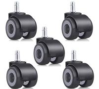 2 Inch Circlip Load-Bearing Casters,Double Wheels with 4 Bearings Mute Furniture Office Chair Universal Wheel 2Pcs Casters(Wheels X 5)