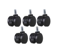 2 Inch PU Swivel Casters with Brake Grip Ring Stem | Black 2 inch 5 Pieces Usage Scenario: Office Chair, Sofa, Storage Rack, Cart, Table