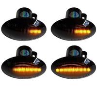 2 Indicateur de clignotant à LED Compatible avec Fiat 500 500L 500 Abarth Lancia Ypsilon Indicateur de rétroviseurs latéral dynamique flèches latérales auto Noir fumé