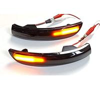 2 Indicateur de clignotant à LED Compatible avec Ford Kuga 2013-2018 Ecosport 2013-2018 Indicateur de rétroviseurs latéral dynamique flèches latérales auto Noir fumé