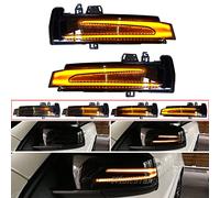 2 Indicateur de clignotant à LED Compatible avec Mercedes Classe A B C E S CLA GLA GLK CLS Indicateur de rétroviseurs latéral dynamique flèches latérales auto Noir fumé
