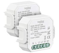 2 interrupteurs connectés encastrés à commandes vocales [Luminea Home Control]