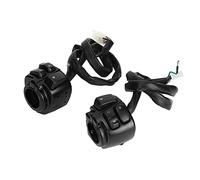 2 interrupteurs de commande pour guidon de moto, interrupteur de commande des feux de route et de croisement avec faisceau de câbles, klaxon gauche, feux de route et de croisement, (Noire)