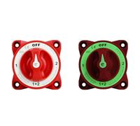 2 interrupteurs de déconnexion de batterie lumineux 32V 350a, avec cosses de batterie, interrupteur rotatif d'isolateur à 4 positions AFD for bateau marin RV 1 pièces(M8 And Red)