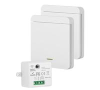 2 interrupteurs sans Fil Ensemble d'interrupteurs sans Fil Interrupteur d'éclairage sans Fil Interrupteur sans Fil avec récepteur jusqu'à 50 m de portée Interrupteur Mural sans Fil Aucun câblag