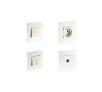 - 2 interrupteurs va-et-vient + prise 2P+T + TV