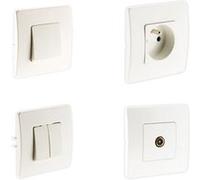 2 interrupteurs va et vient + prise 2P+T + TV - Simplea