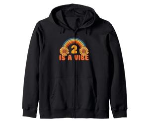 2 is A Vibe - 2ème Anniversaire Groovy Retro 2 Years Old Bday Sweat à Capuche