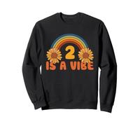 2 is A Vibe - 2ème Anniversaire Groovy Retro 2 Years Old Bday Sweatshirt