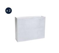 2 Jardinières rectangulaire Graphit - 99,5 x 29,5 x 78,5 cm - 63 L - Blanc cérusé - Eda