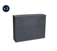 2 Jardinières Rectangulaire Graphit - 99,5 X 29,5 X 78,5 Cm - 63 L - Gris Anthracite