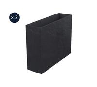 2 Jardinières Rectangulaire Volcania Effet Pierre 63 L Anthracite - Eda