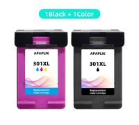 2 jeux de cartouches d'encre 301 XL pour imprimantes HP 301XL pour HP Deskjet 2540 2541 2542 2543 2544 2546 1000 1010 1011 Envy 5530Black and Color