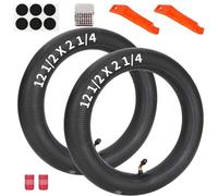 2 Jeux de Tubes intérieurs 12,5x2,25 (12 1/2 x2 1/4) avec 90° Valve TR87 | Remplacer la chambre à air d'une trottinette électrique, d'un vélo pour enfant ou d'une poussette