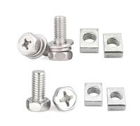 2 jeux d'écrous et vis de boulons de Terminal de batterie de moto, Scooter, ATV, Dirt Bike, avec ou sans rondelles M5 M6 8mm 10mm 12mm 16mm (Size : M5x10mm (type A))