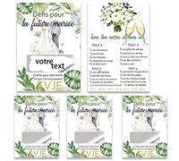 2 Jeux EVJF,15 cartes à gratter EVJF personnalisable avec vos défis pour la future mariée,Kit Future mariée Décorations Enterrement de Vie de Jeune Fille,Bride to Be Team Bride,Cadeau Future mariée