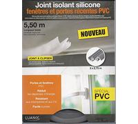 2 Joints d'Isolation Pour Fenêtres et Portes PVC, Joint Isolant Adhésif en Silicone Transparent (2 x 2,75 m)