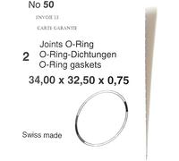 2 joints ronds d'étanchéité pour montre 34.00x32.50x0.75