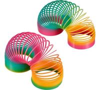 2 Jouets à Ressort Magiques Géants Arc-en-Ciel XL - Twiddlers - Solide & Coloré