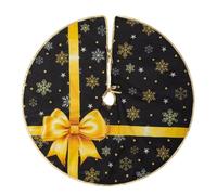 2. Jupe de sapin festif avec col nœud en flanelle douce pour décoration de Noël