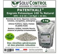 2 kg de PatentKali® SOLU’CONTROL - Engrais Potassique 100% Naturel