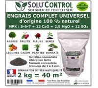 2 kg d'ENGRAIS COMPLET universel et équilibré - SoluControl - UAB - Utilisable en Agriculture BIOLOGIQUE