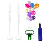 2 Kit de Support de Ballon, 160cm Tige Ballon Support,Srbre à Ballons en Plastique,Réutilisable Tige Ballon,Tige Ballon Ajustable avec Base pour Anniversaire,Fête,Mariage,Décoration de Fête 63in