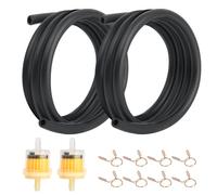 2 Kit Durite Essence 5mm, Durits Caoutchouc pour Motos, Conduite de Carburant Universel pour Voitures Trottinettes Tondeuse Scooters Moteurs avec 2 Filtre a Carburant 8 Colliers de Serrage