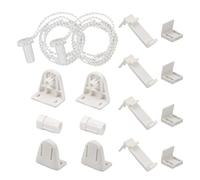 2 Kit FenêTre De Support De Store Enrouleur, TMBMLPP Store Enrouleur Chaînette sans Percage pour Store Rideau Voilage Tube, 17mm Kit d'accessoires Support de Roue d'embrayage poulie latérale, Blanc