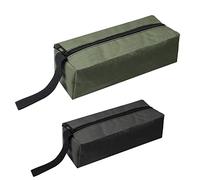 2 kits d'outils,avec fermeture éclair épaisse, sac à outils polyvalent, sac à outils étanche et résistant à l'humidité, sac de rangement pour outils (noir, vert)